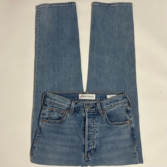 Aritzia Denim Forum Arlo High Rise Medium Wash Straight Jeans Size 26 - Picture 1 of 8